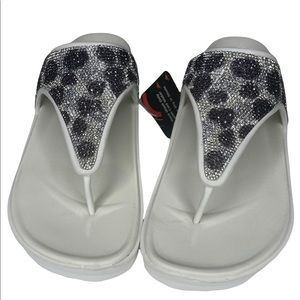 Skechers Foamies Cali Breeze 2.0 Uproar Luxe Foam Bling Sandal White Size 10